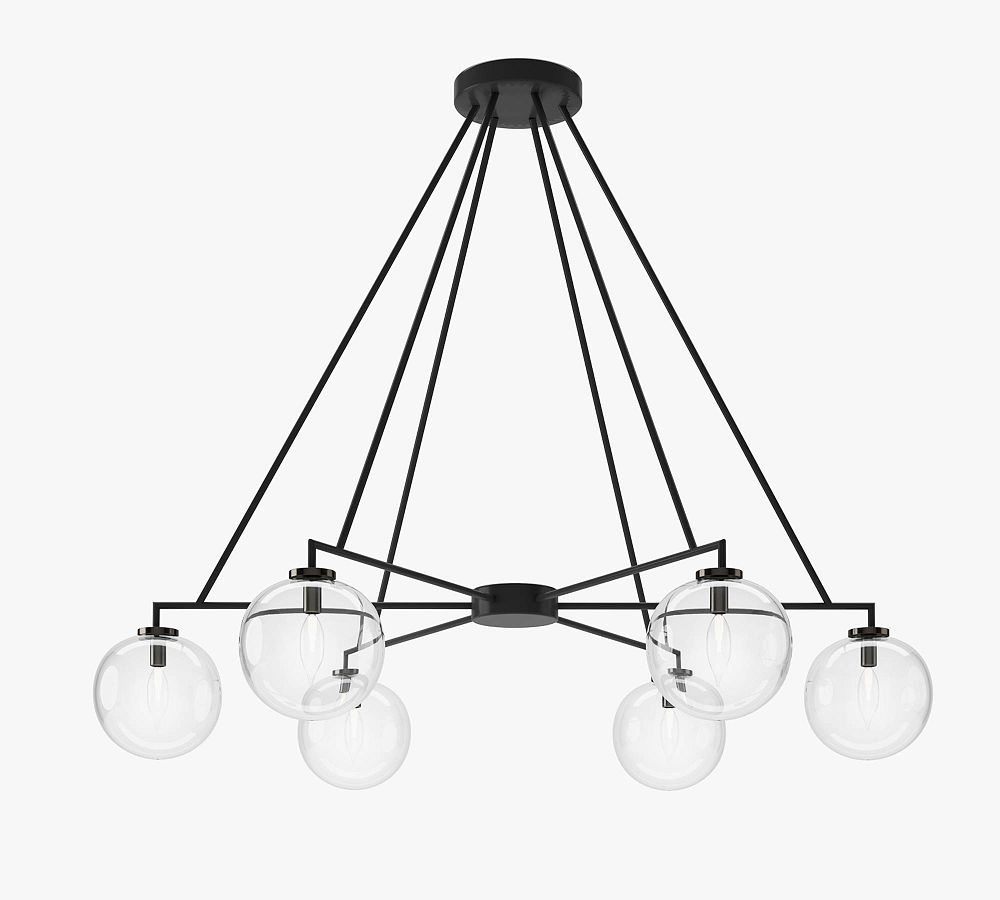 Claremont Glass Globe Round Chandelier (39&quot;-48&quot;)