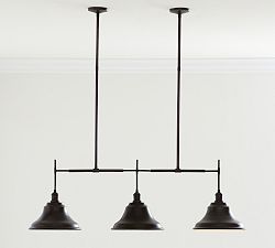 Curved Metal Bell Linear Chandelier (43&quot;)
