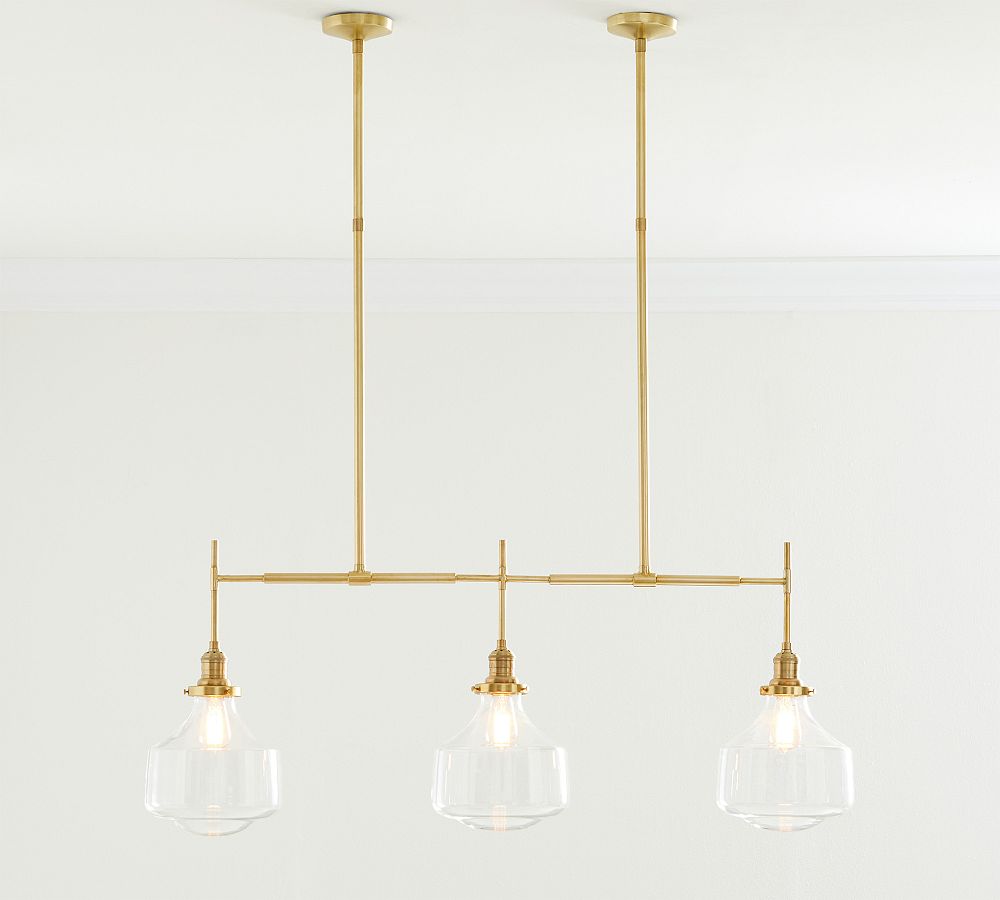 Schoolhouse Glass Linear Chandelier (43&quot;)