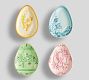 Easter Egg Stoneware Appetizer Plates - Mixed Set of 4