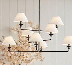 Easton Forged-Iron Shaded Chandelier (49&quot;)