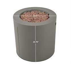 Burrows Steel Round Propane Fire Pit Table with Lid Cover (24&quot;)