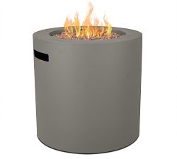 Burrows Steel Round Propane Fire Pit Table with Lid Cover (24&quot;)