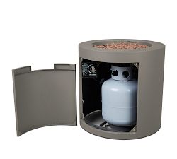 Burrows Steel Round Propane Fire Pit Table with Lid Cover (24&quot;)