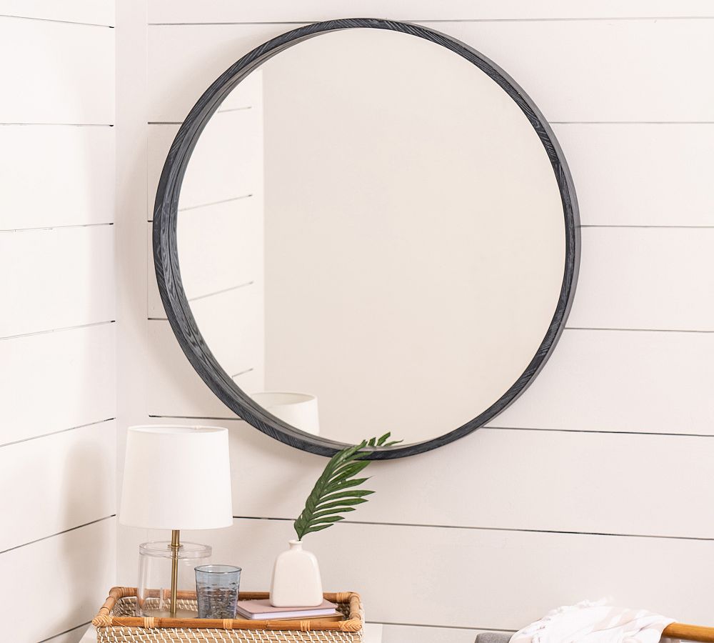 Silverdale Fir Wood Frame 34&quot; Round Wall Mirror