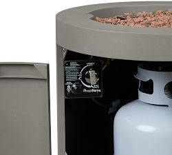 Burrows Steel Round Propane Fire Pit Table with Lid Cover (24&quot;)