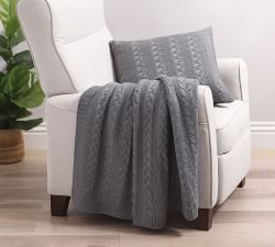 Evette Cable Knit Throw
