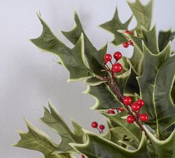 Faux Holly Berry Wreath, Garland &amp; Spray