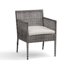 Open Box: Cammeray All-Weather Wicker Dining Arm Chair with Cushion, Gray