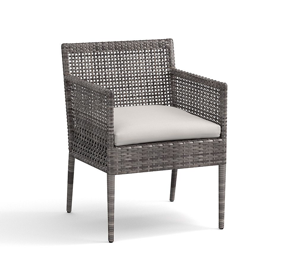 Open Box: Cammeray All-Weather Wicker Dining Arm Chair with Cushion, Gray