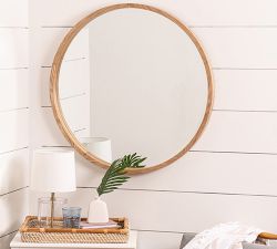 Silverdale Fir Wood Frame 34&quot; Round Wall Mirror