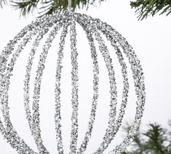 Shatterproof Sparkling Silver Ornament Sets