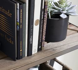 Metal and Wood Oval Wall Shelf