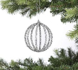 Shatterproof Sparkling Silver Ornament Sets