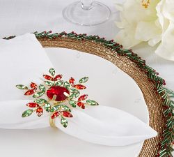 Jeweled Snowflake Napkin Rings, Set of 4