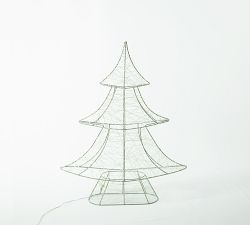 Lit Silver Christmas Tree