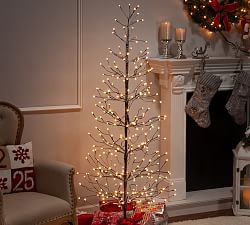 Lit Snowy Twiggy Tree