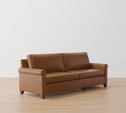 Cameron Roll Arm Leather Sofa (66&quot;&ndash;100&quot;)