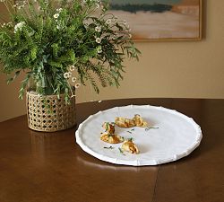 Bamboo Melamine Circle Serve Plate