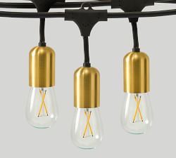 Brass Heavy Duty Hanging String Lights - 48'