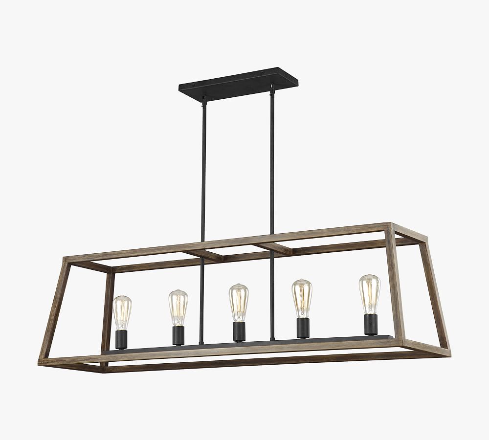 Buford Iron &amp; Wood Linear Chandelier (50&quot;)