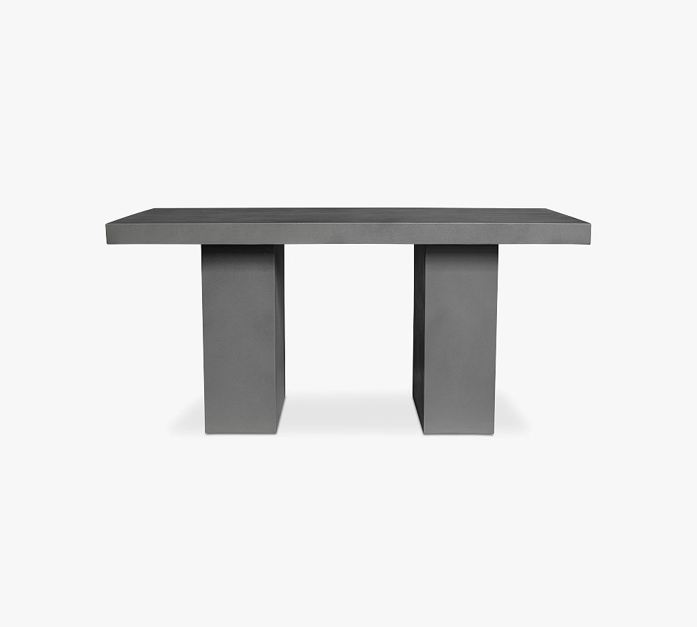 Adonis Gray Concrete Rectangular Outdoor Dining Table, 63"