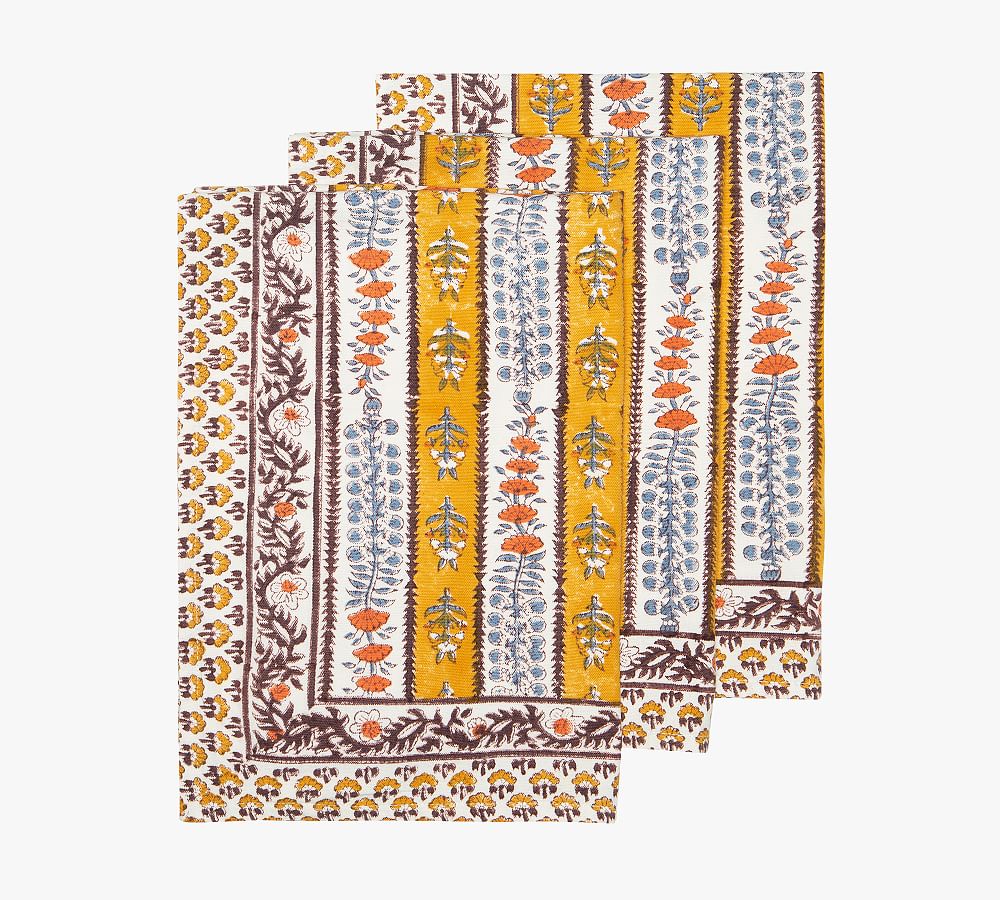 Provence Avignon Cotton Tea Towels - Set of 3 (Dijon Multi)