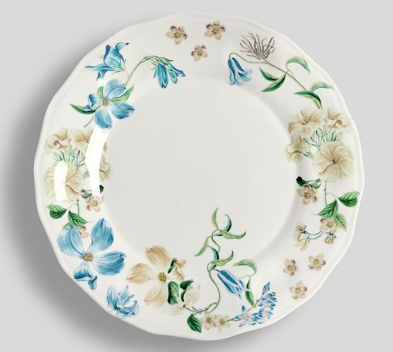 Monique Lhuillier Summer Blossom Outdoor Melamine Dinner Plates - Set of 4