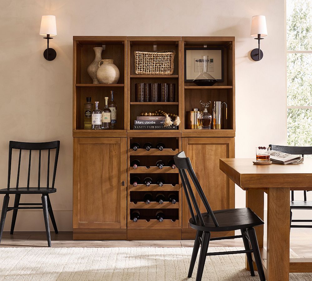 Reed Modular Bar Shelf with Cabinet &amp; Wine Storage (54&quot;)