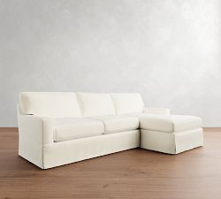 Buchanan Modern Square Arm Slipcovered Chaise Sectional (91&quot;)