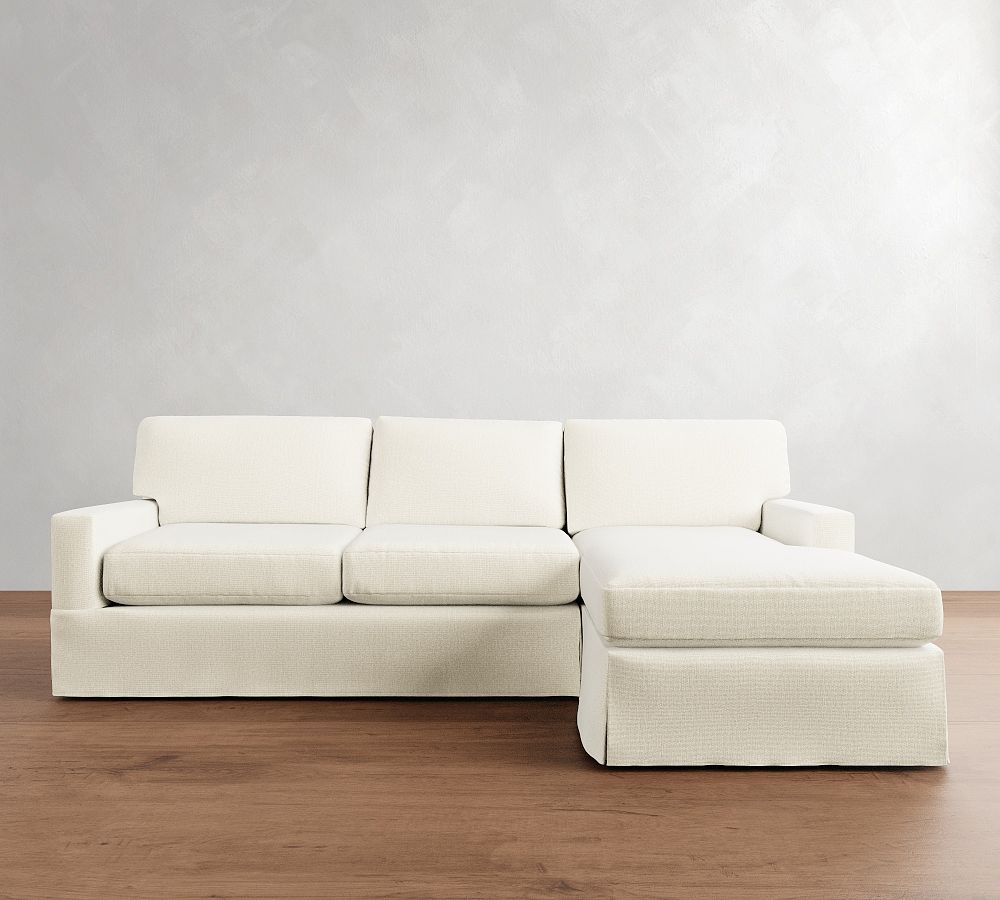 Buchanan Modern Square Arm Slipcovered Chaise Sectional (91&quot;)