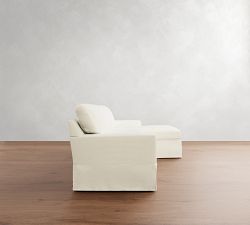 Buchanan Modern Square Arm Slipcovered Chaise Sectional (91&quot;)