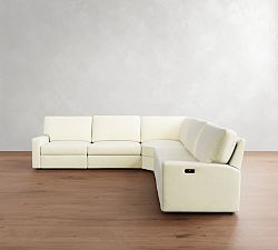 PB Comfort Modern Square Arm Power Reclining L-Shaped Sectional - Storage Available (119&quot;-133&quot;)