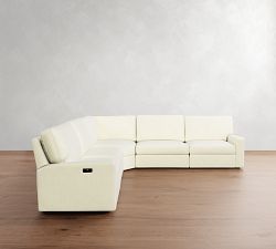 PB Comfort Modern Square Arm Power Reclining L-Shaped Sectional - Storage Available (119&quot;-133&quot;)