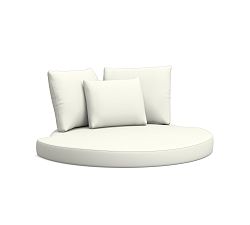 Huntington Cushion Cover Round Outdoor Daybed, High Performance Canvas; White