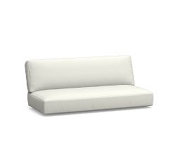 Malibu Metal Platform Armless Outdoor Loveseat Cushion, High Performance Canvas; White