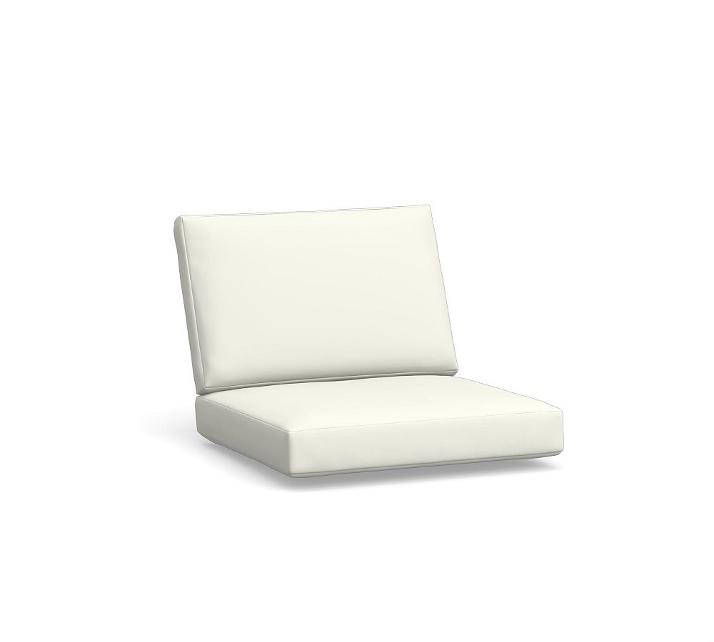 Malibu Cushion Grand Outdoor Lounge Chair, High Performance Canvas; White