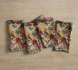 Pheasant Floral Bird Napkins - Set of 4
