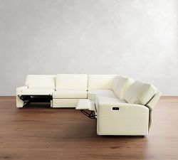 PB Comfort Modern Square Arm Power Reclining L-Shaped Sectional - Storage Available (119&quot;-133&quot;)
