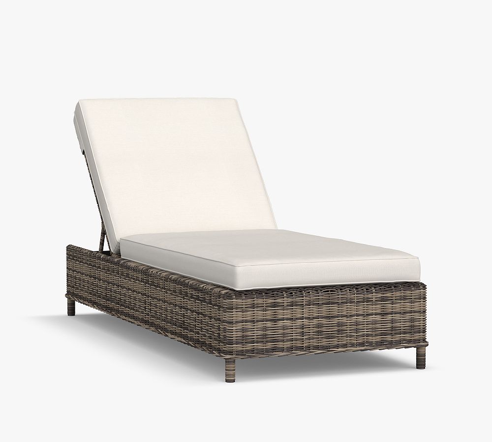 Open Box: Torrey All-Weather Wicker Single Chaise Lounge with Cushion, Charcoal Gray