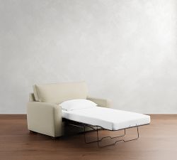 Pearce Square Arm Twin Sleeper Sofa with Memory Foam Mattress (58&quot;)