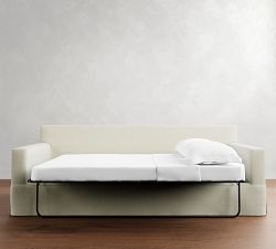 York Square Arm Deep Seat Slipcovered Side Sleeper Sofa (95&quot;)