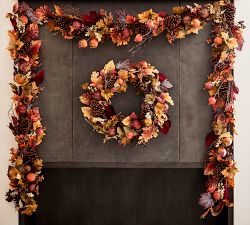 Faux Pomegranate &amp; Pinecone Garland