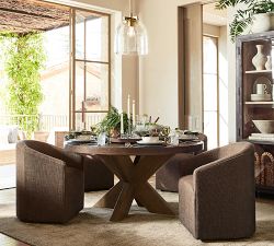 Modern Farmhouse Round Pedestal Extendable Dining Table (60&quot;-78&quot;)