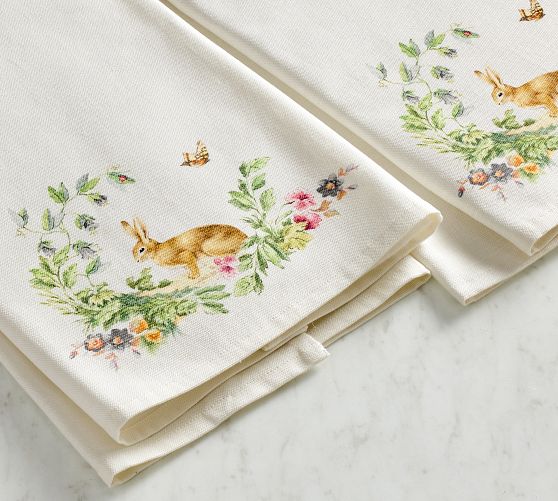 Botanical Bunny Cotton Tea Towels - Set of 2