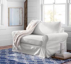 Cameron Roll Arm Slipcovered Twin Sleeper Sofa with Memory Foam Mattress (56&quot;)