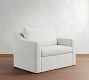 Cameron Slope Arm Slipcovered Single Sleeper Sofa with Memory Foam Mattress (53&quot;)
