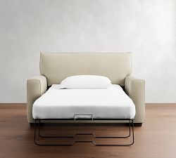 Pearce Square Arm Twin Sleeper Sofa with Memory Foam Mattress (58&quot;)