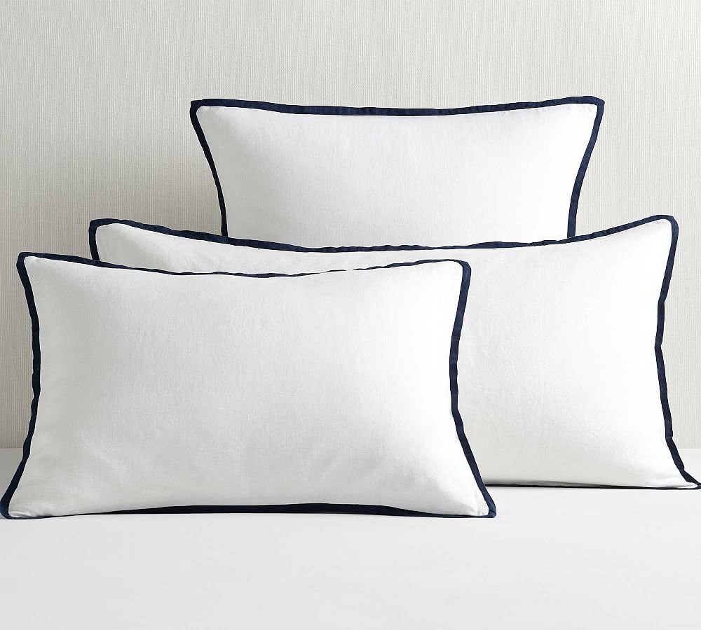 Belgian Flax Linen Contrast Flange Sham