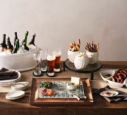 Football Stoneware Appetizer Plates - Set of 4